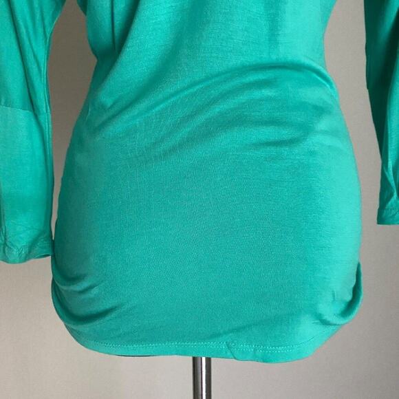 M Fredric sz S green long sleeve scoop top shirt - Picture 6 of 9